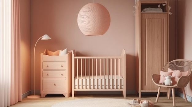 Chambre de bébé avec berceau et jouetsgénérative ai