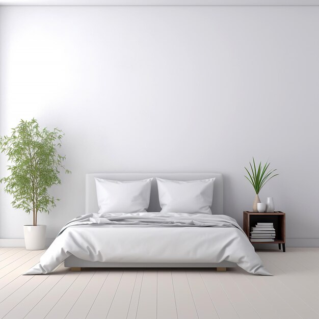 Chambre blanche minimaliste