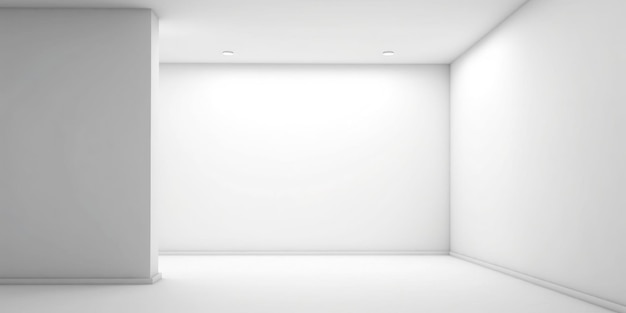 Une chambre blanche avec un mur blanc et un mur blanc