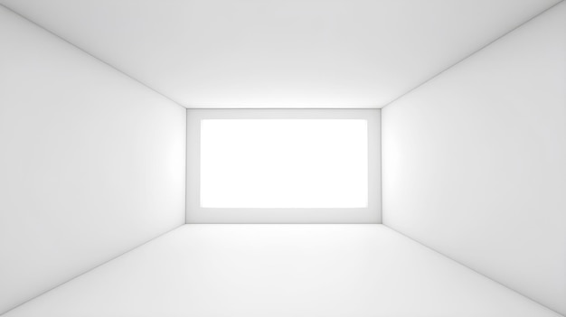 Chambre blanche avec un mur blanc et un plafond blanc.