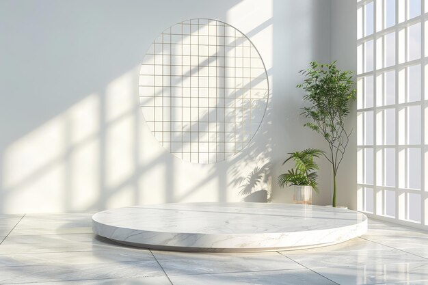 Chambre blanche avec une plante dans le coin