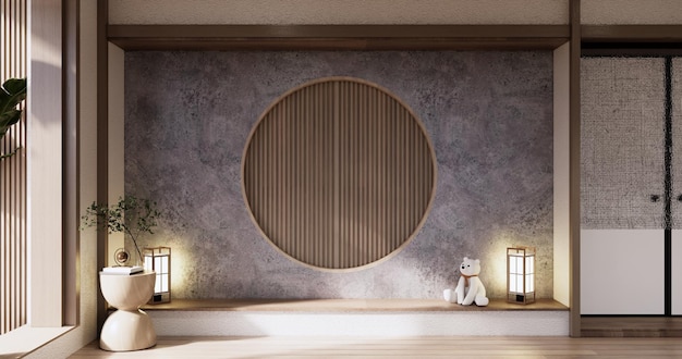 Chambre en bois vide de style MujiNettoyage de l'intérieur de la chambre japonaise