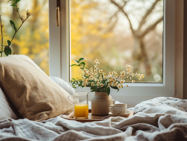 Chambre confortable avec fenêtres