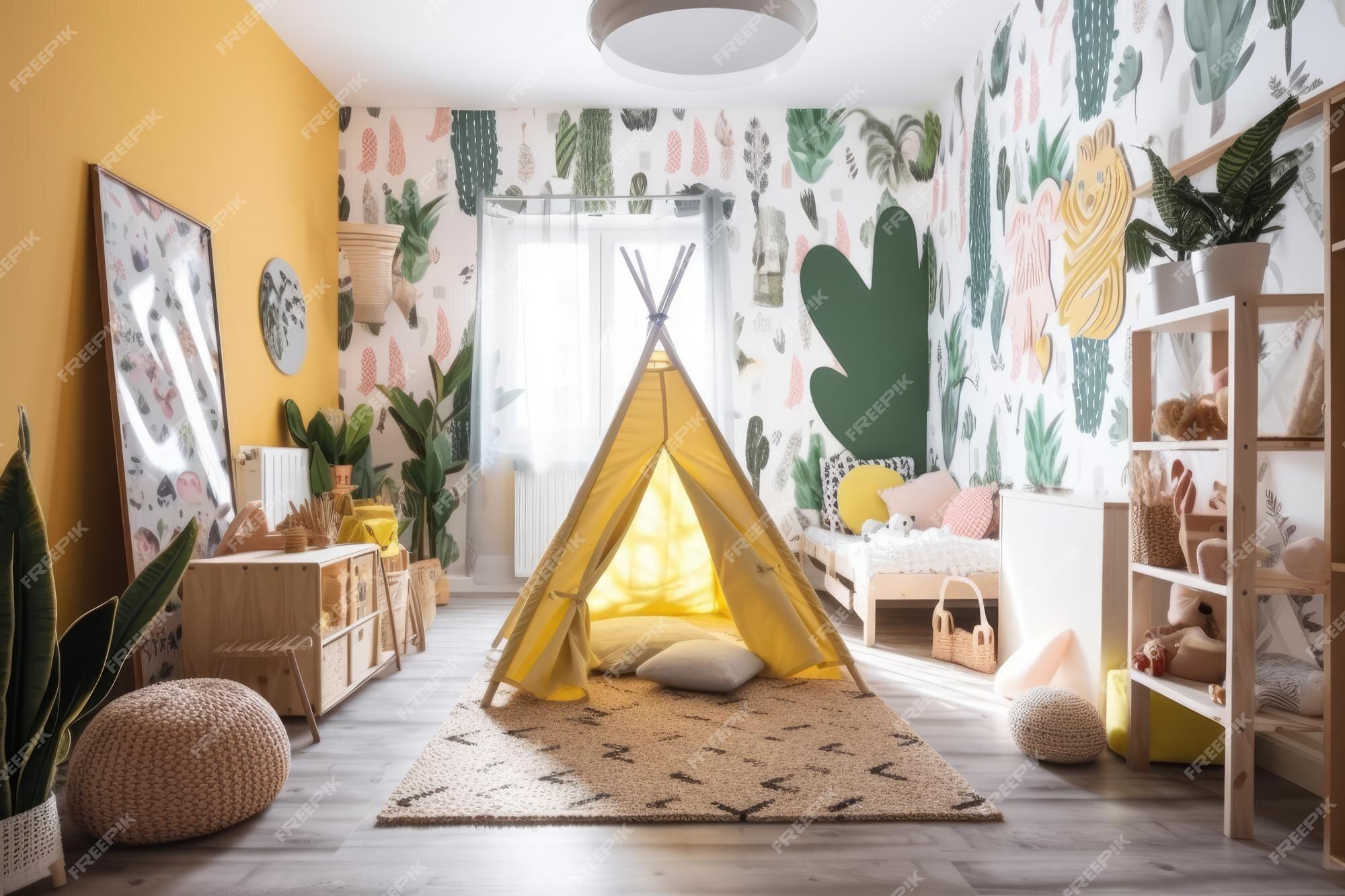 KID'S CONCEPT, Tente Tipi - Jaune