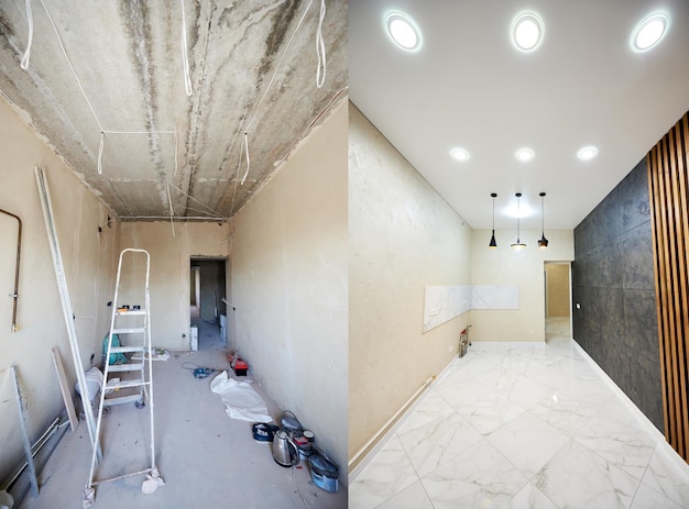 Photo chambre dans appartement avant et après travaux de rénovation
