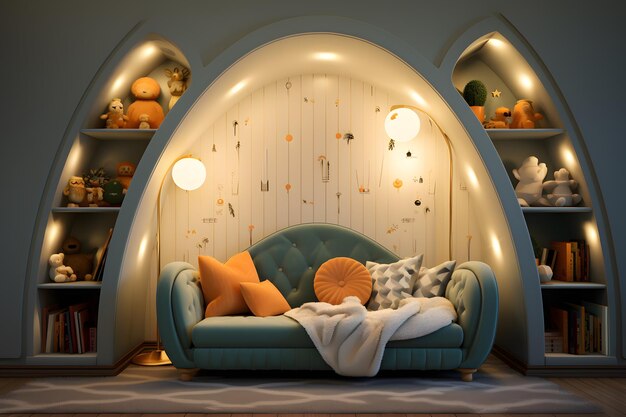 Photo une chambre d'enfants art déco