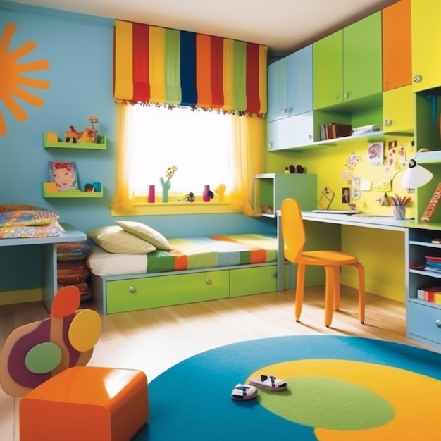 chambre d'enfants colorée