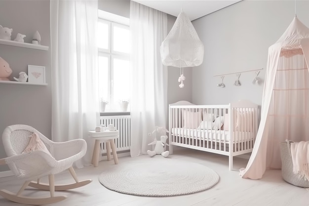 chambre d'enfants moderne dans un style minimaliste ai génératif