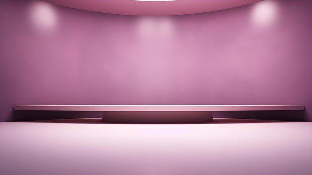 Chambre géométrique vide dans des couleurs violettes avec un bel éclairage arrière-plan futuriste