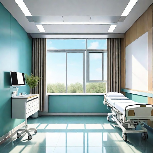 Chambre d'hôpital moderne de luxe vide générée par l'IA