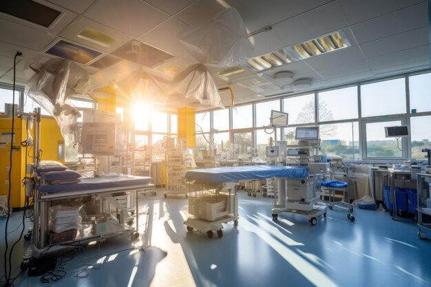 Photo une chambre d'hôpital remplie de matériel médical.