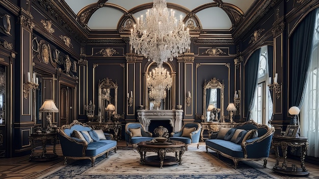 Une chambre intérieure de luxe glamour