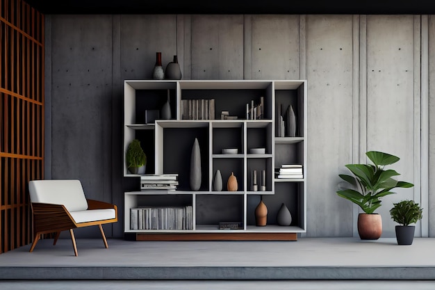 Chambre intérieure moderne avec un beau mobilier Generative Ai