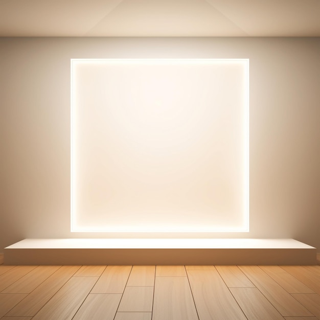 Chambre de lumière blanche abstraite et plancher en bois de chêne