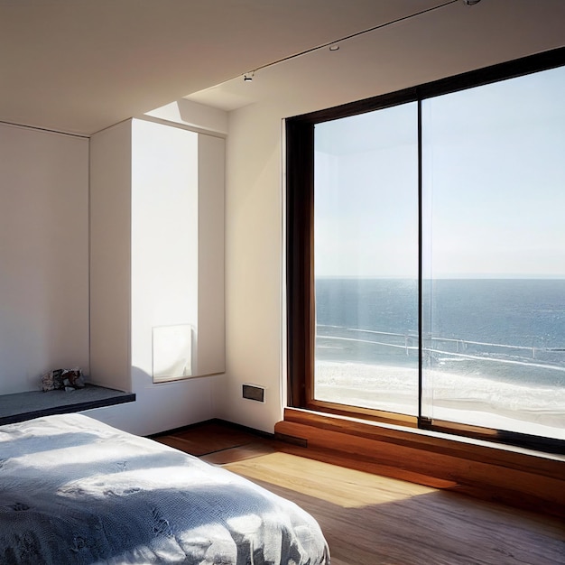 Chambre de luxe ou chambre d'hôtel avec vue sur la mer