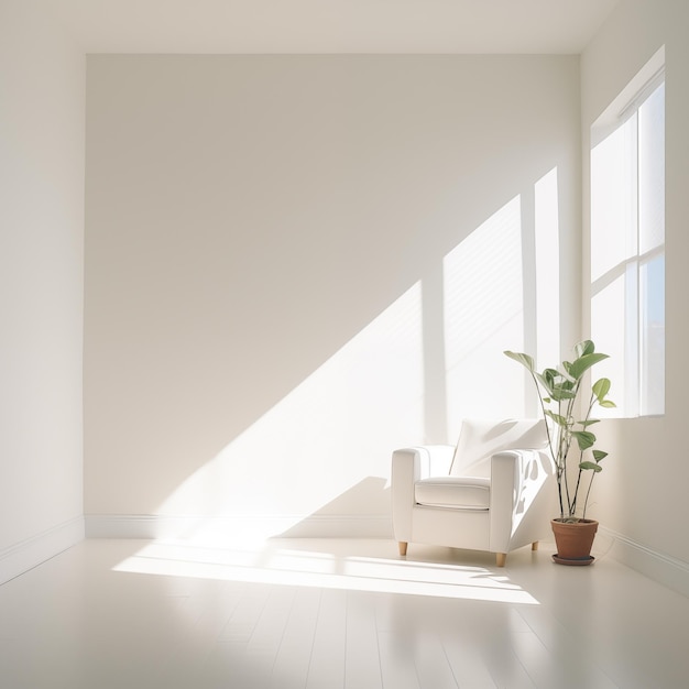 chambre minimaliste blanche