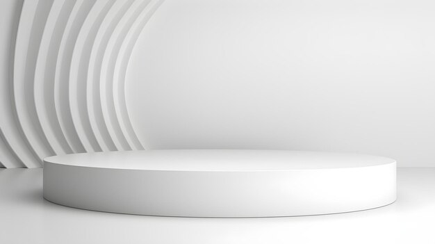 Chambre minimaliste avec une scène en couleurs blanches Arrière-plan moderne et futuriste pour le produit