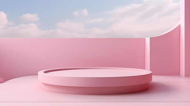 Chambre minimaliste avec une scène en couleurs roses Arrière-plan moderne et futuriste pour le produit P