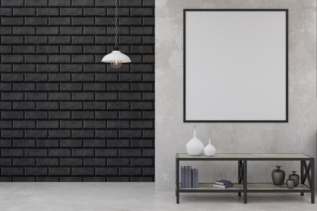 Chambre moderne avec bannière vide