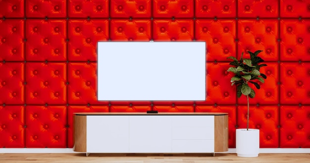 Chambre moderne rouge conceptions minimalistes rendu 3d