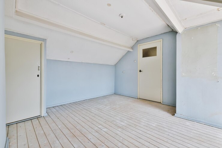 Photo une chambre ravissante aux murs bleus
