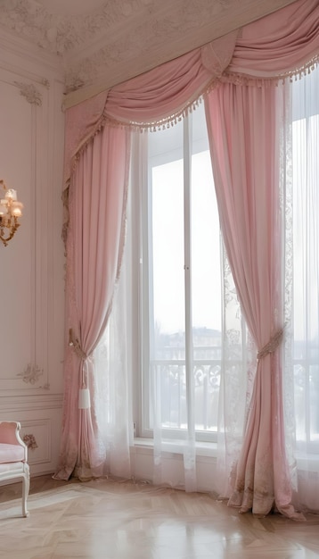 La chambre rose de luxe est rose.