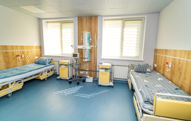 Chambre stérile confortable vide Salle de réveil de l'hôpital moderne