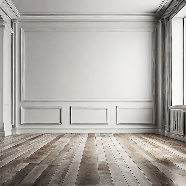 Chambre vide avec des murs et un sol neutres Chambre lumineuse