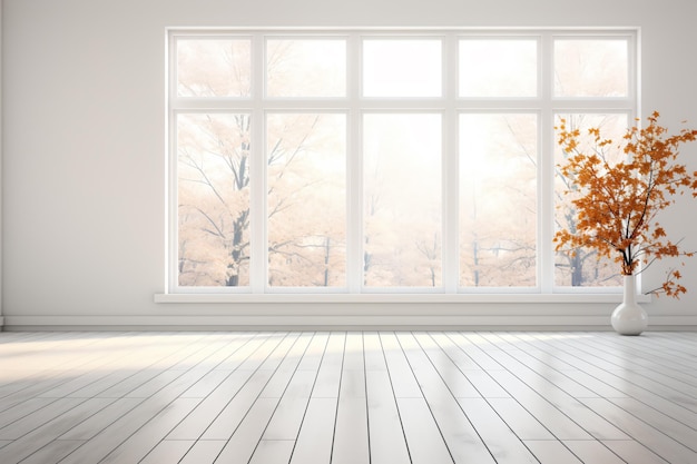 chambre vide avec sol en bois