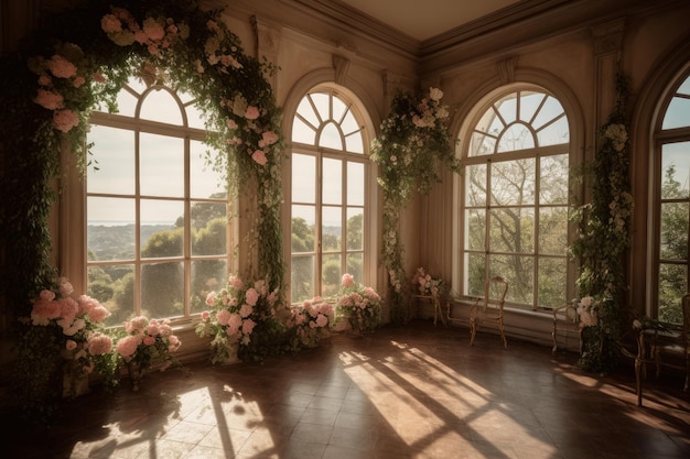 Une chambre avec vue sur les montagnes