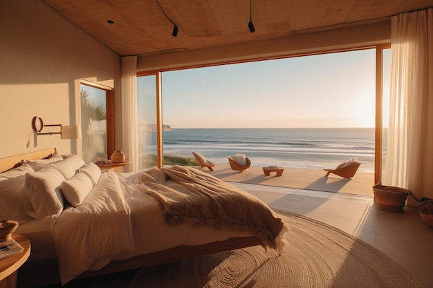 Une chambre avec vue sur l'océan.