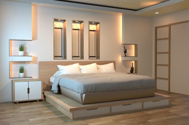 Chambre zen moderne et paisible