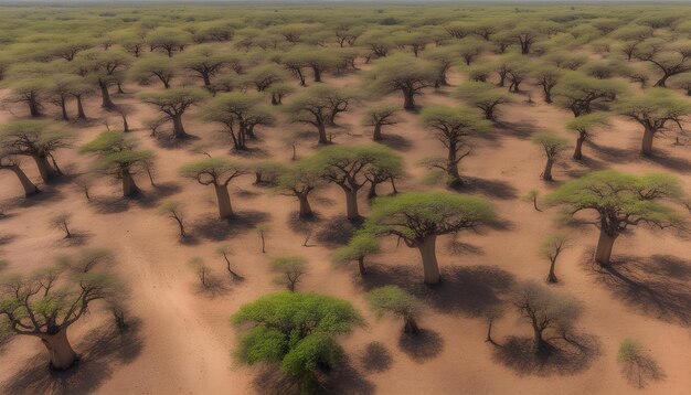 Photo un champ d'arbres avec un qui a le numéro 4 sur lui