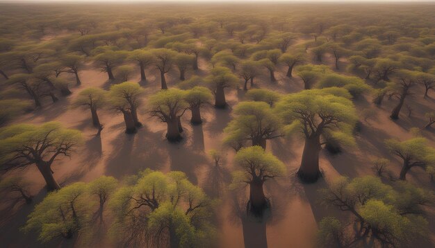 Photo un champ avec des arbres qui ont le mot tulipe dessus