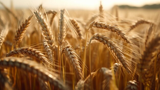 Le champ de blé Les oreilles du blé doré en gros plan
