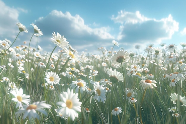 Un champ captivant de marguerites se balançant dans la brise