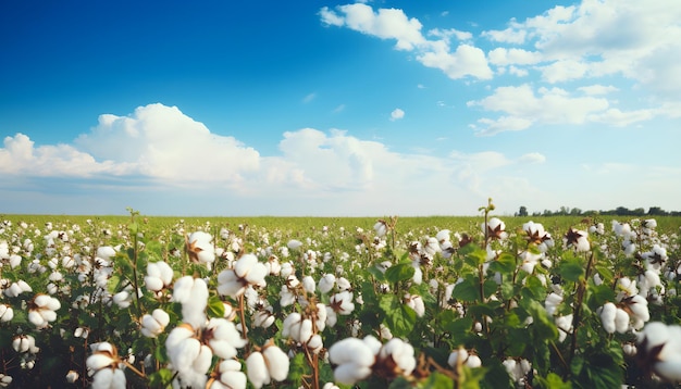 Photo champ de coton en chef d'été récolte d'été