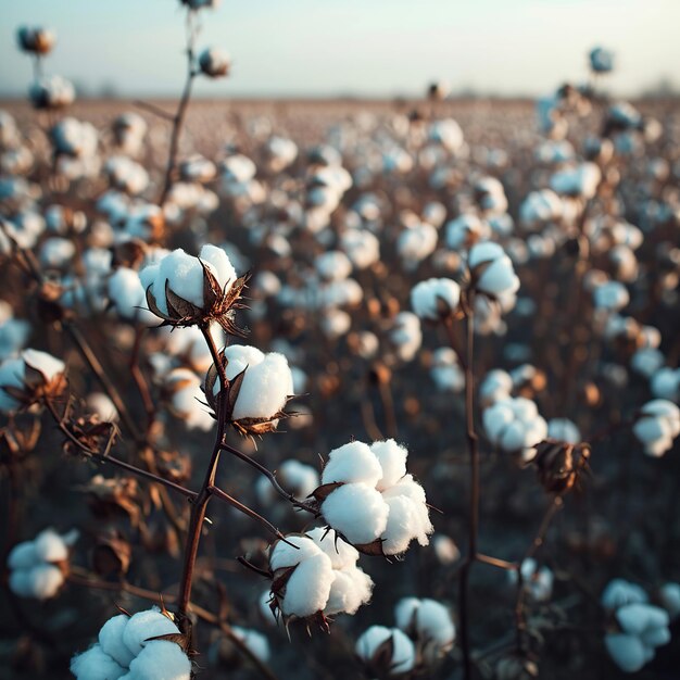 Le champ de coton est prêt à la récolte.