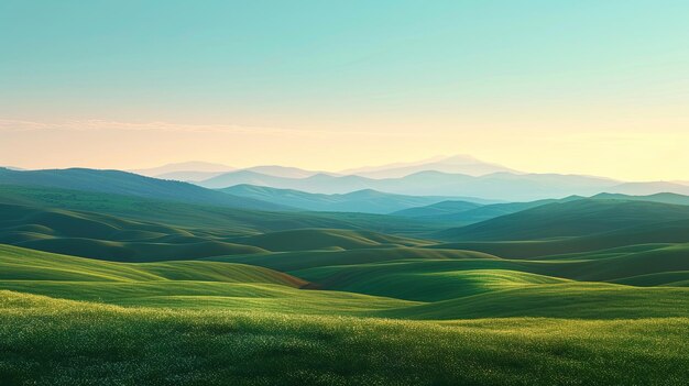 Le champ dans les rayons du coucher du soleil L'horizon de la nature Le nuage du soir Le soleil La verdure de l'herbe La prairie Des fleurs La fraîcheur de l'été