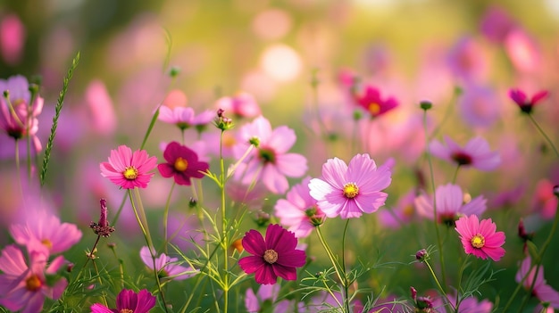 Champ de fleur de cosmos