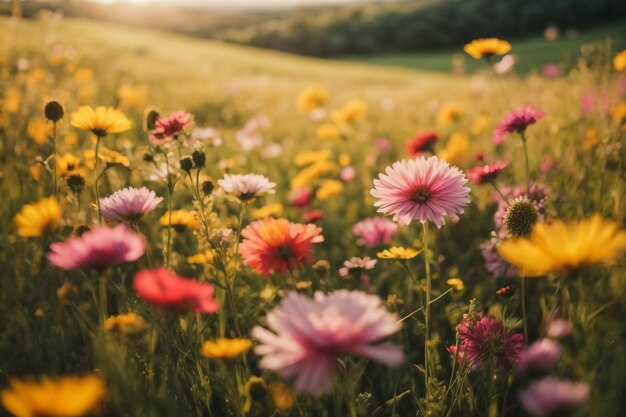 Le champ des fleurs La beauté de la nature