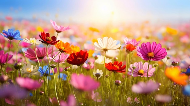 Un champ de fleurs un champ de tulipes