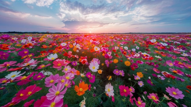 Le champ de fleurs du Cosmos