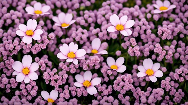 champ de fleurs avec des fleurs blanches