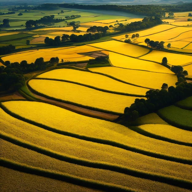 Un champ de fleurs jaune d'or