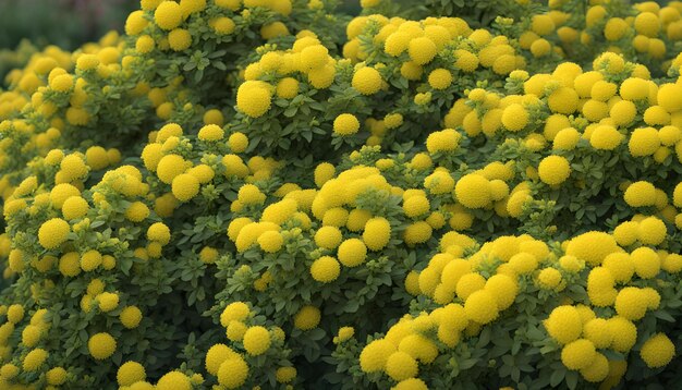 Photo un champ de fleurs jaunes avec un fond jaune