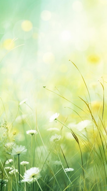 un champ de fleurs sauvages au printemps