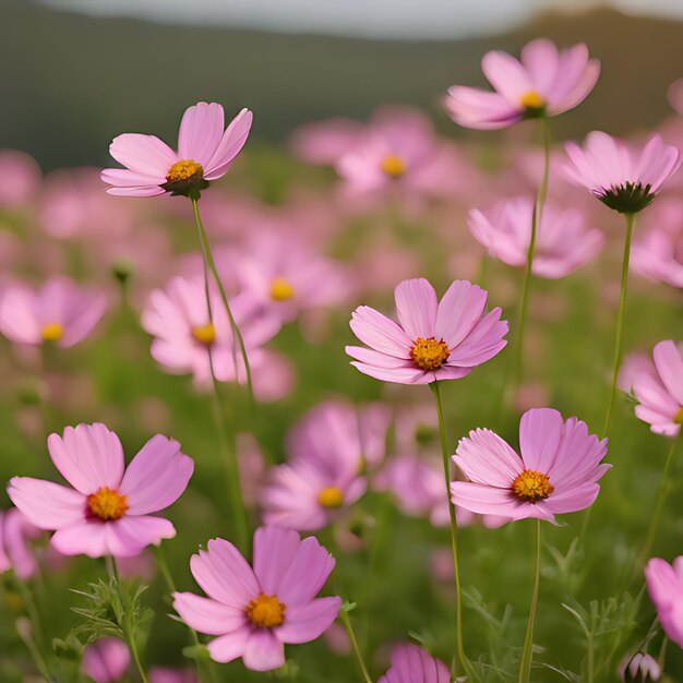 Photo un champ de fleurs violettes avec le nom de pissenlit en bas