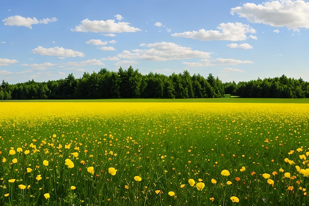 Un champ de fleurs