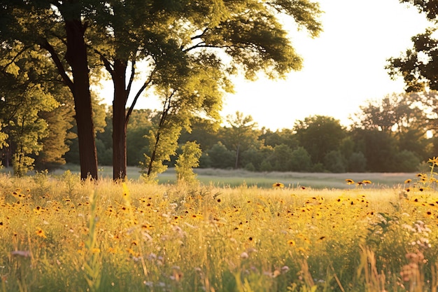 Photo un champ de fleurs